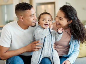 Smiling parents and son Smiling parents and son